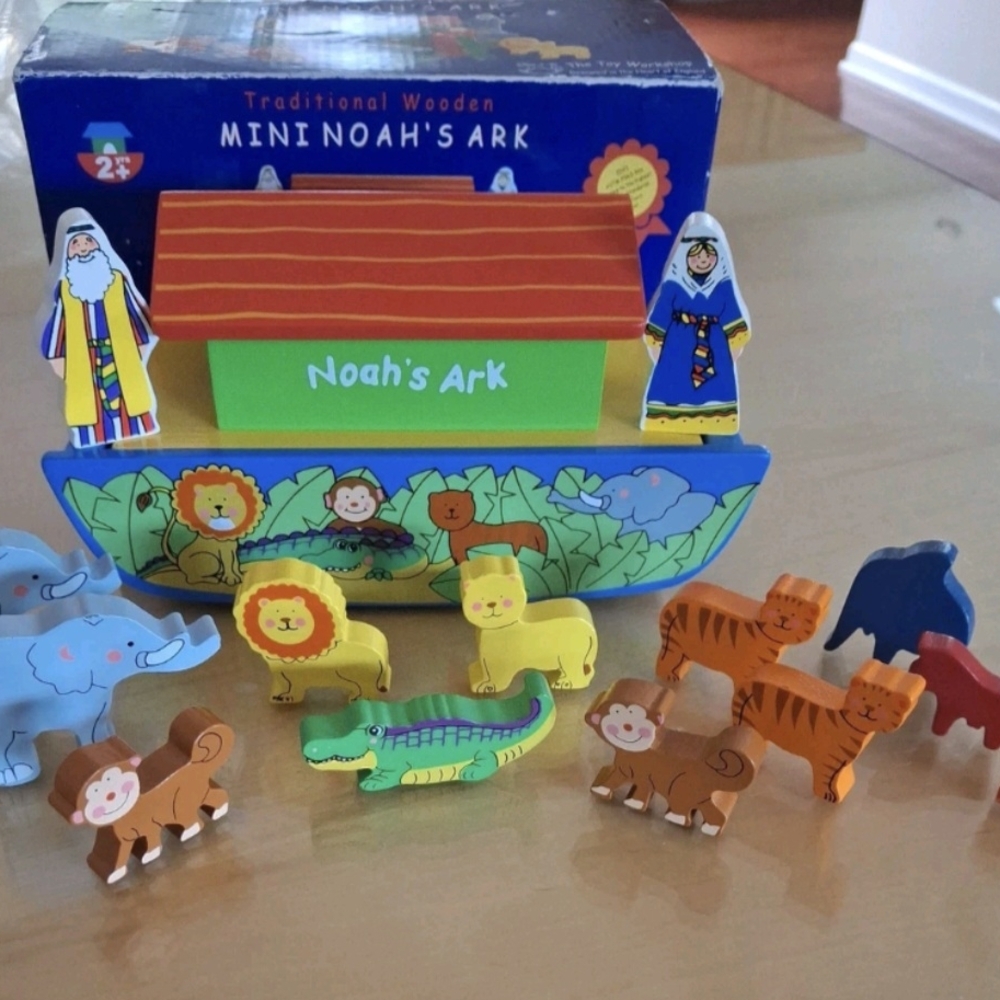 Traditional Wooden Mini Noah's Ark Playset from The Toy Workshop